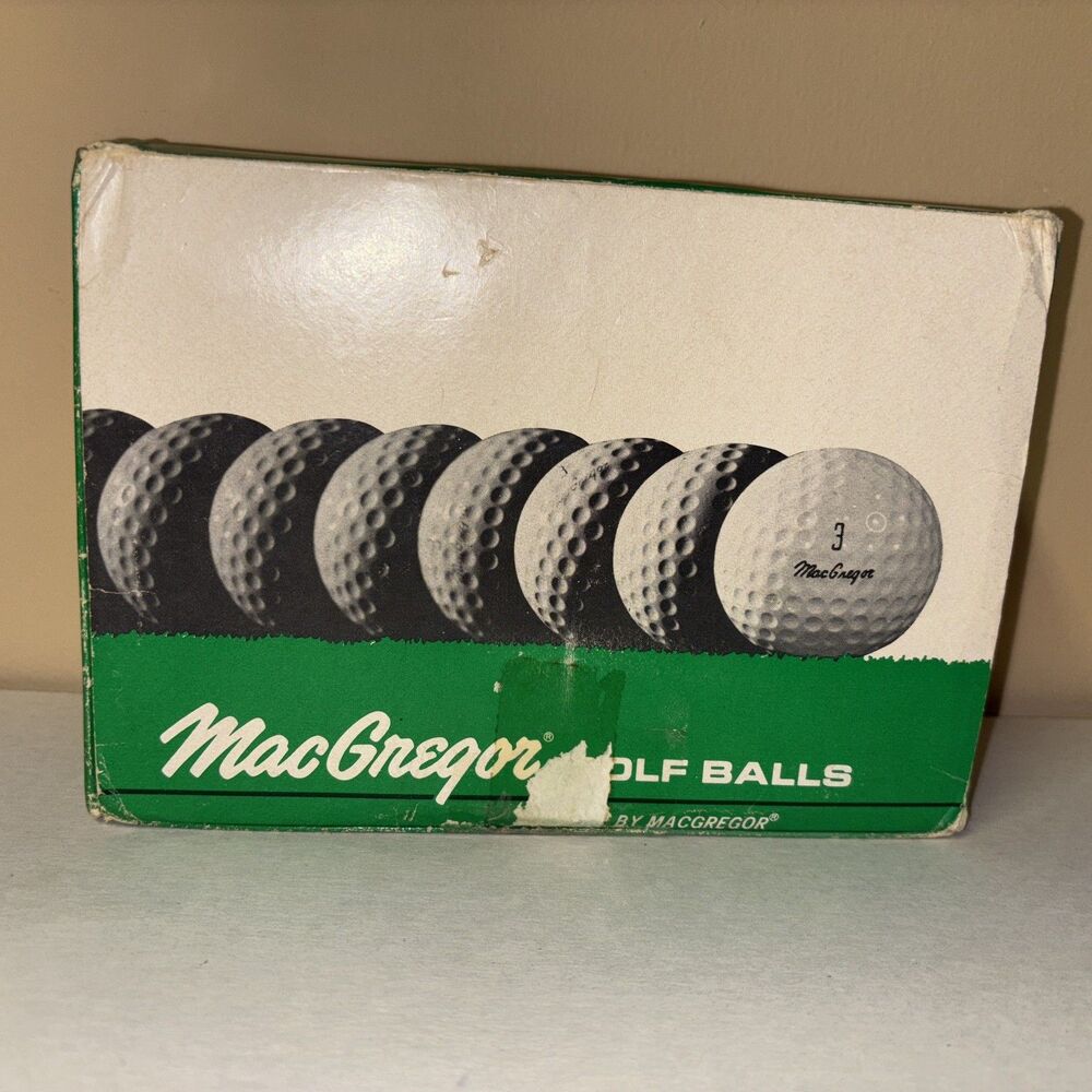 Vtg 70s MacGregor Dozen (12) Golf Balls Championship Quality Cargill Hi-React